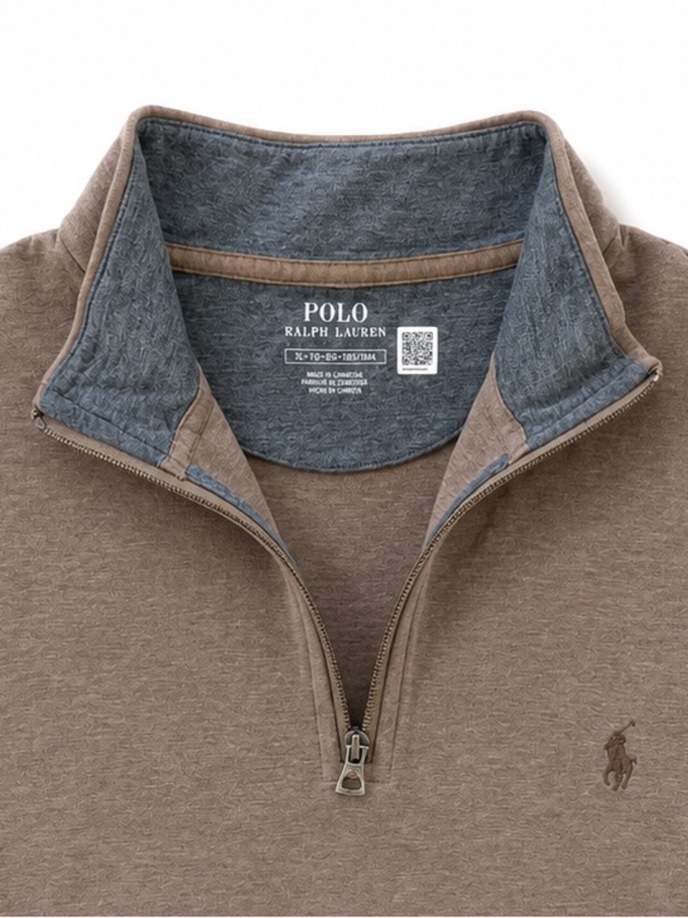 Polo Ralph Lauren XL Brown Heather Long Sleeve Quarter Zip Pullover Sweatshirt - Picture 4 of 4